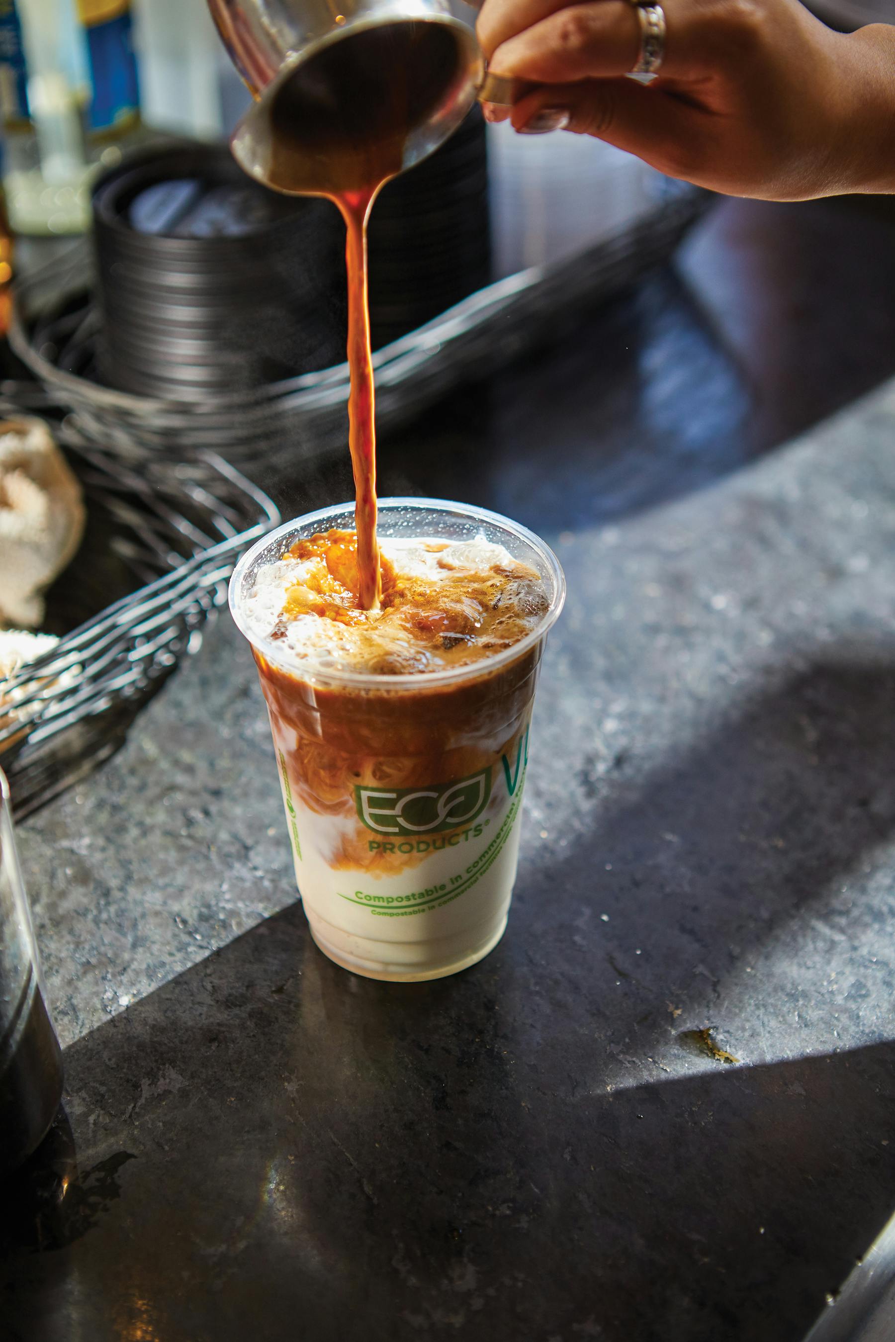 Ice coffee made with Just Coffee Coop beans