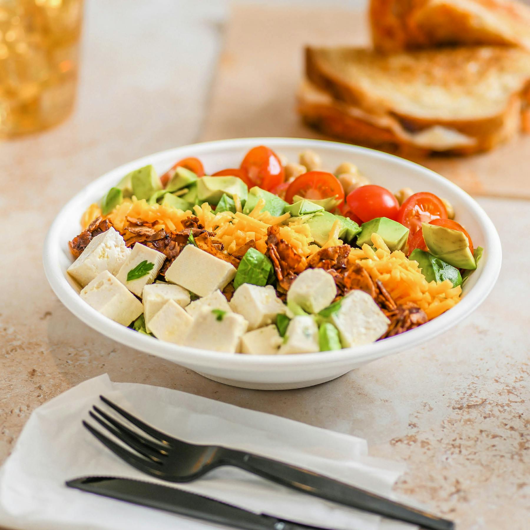 Vegan Cobb salad at Aldo's Cafe on the University of Wisconsin Madison