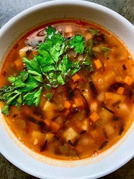 Roast Chestnut Soup Kriti Kitchen Greek Restaurant in Houston, TX