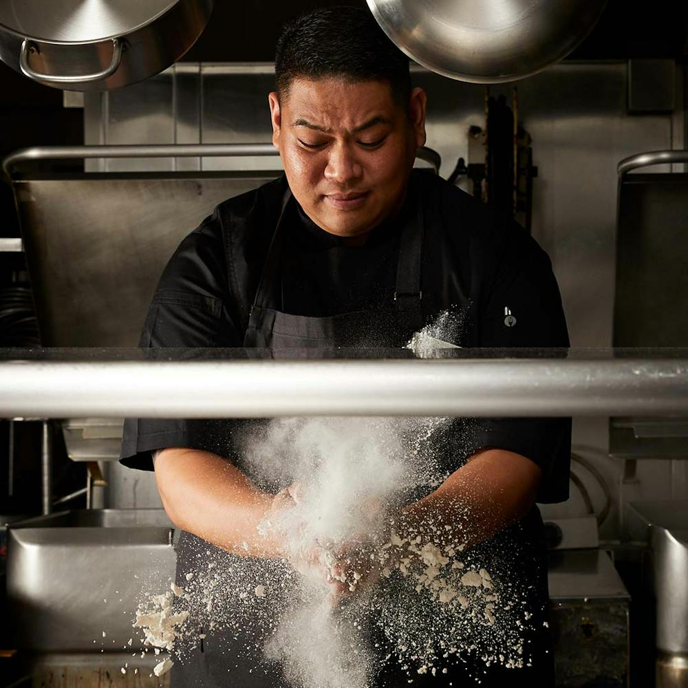 a man in a kitchen