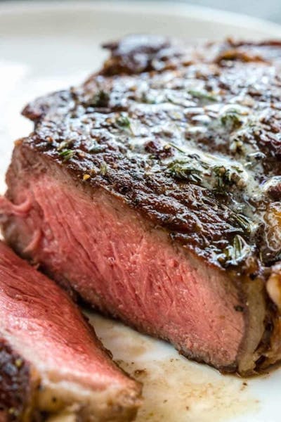 a close up of food on a plate