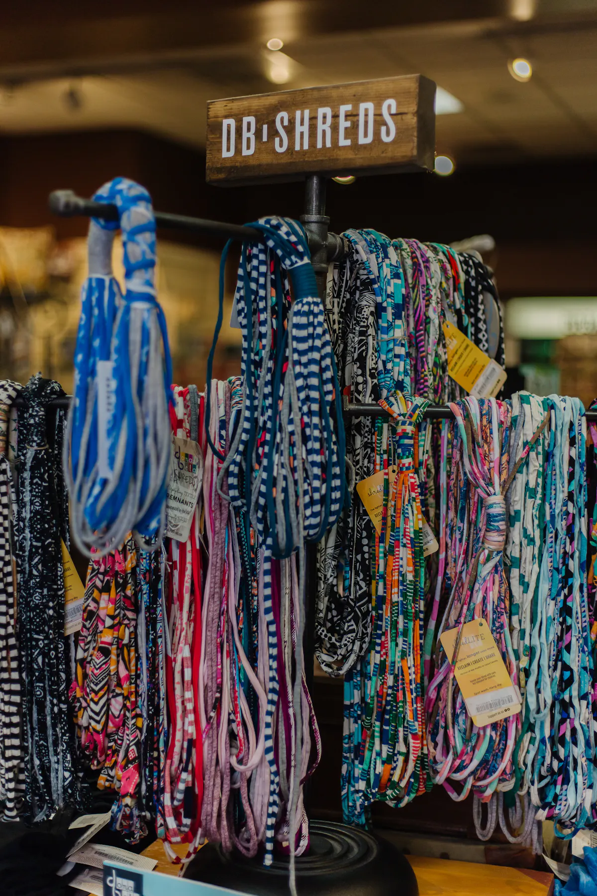 A rack with many types of necklace