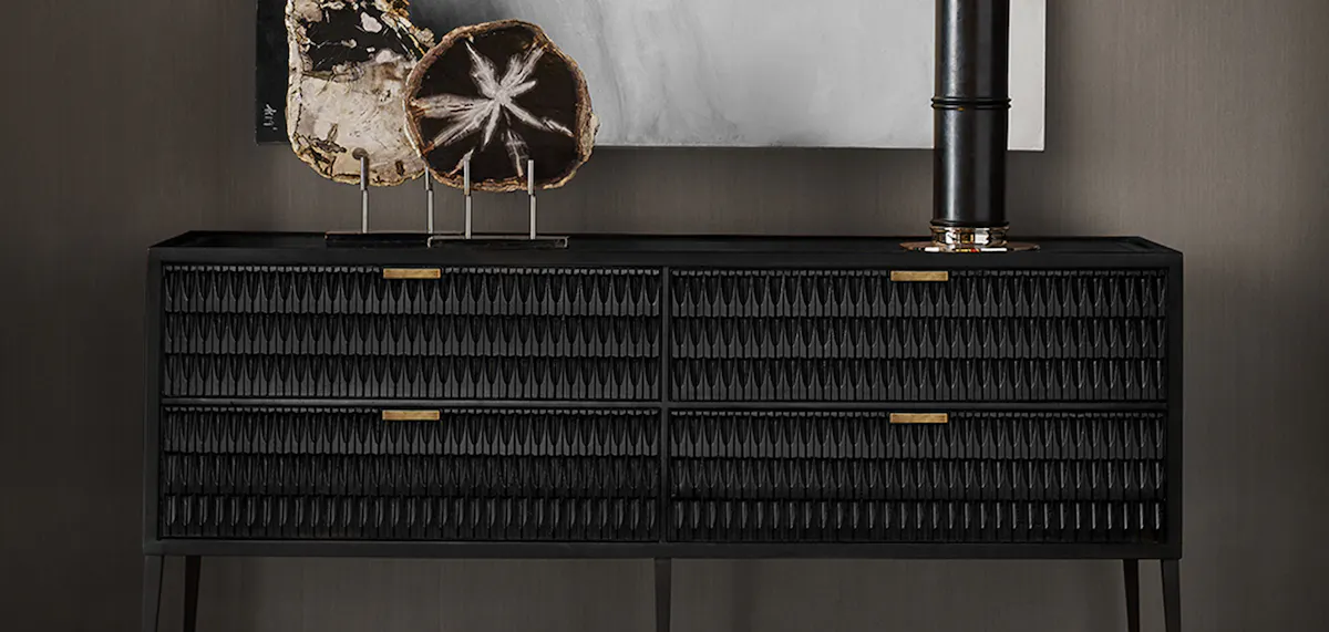 A server with decoration on top
