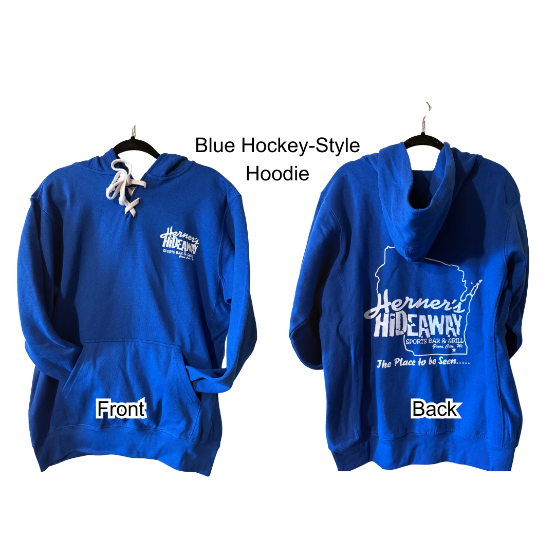 Blue Hockey-Style Hoodie