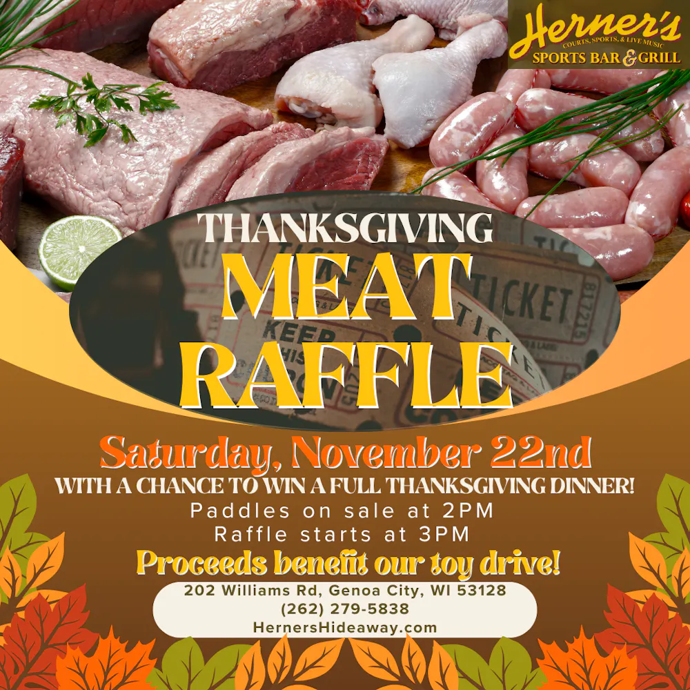 Turkey Raffe Thanksgiving Meat Raffle - Sat, Nov 22nd 2PM | Herner's Hideaway