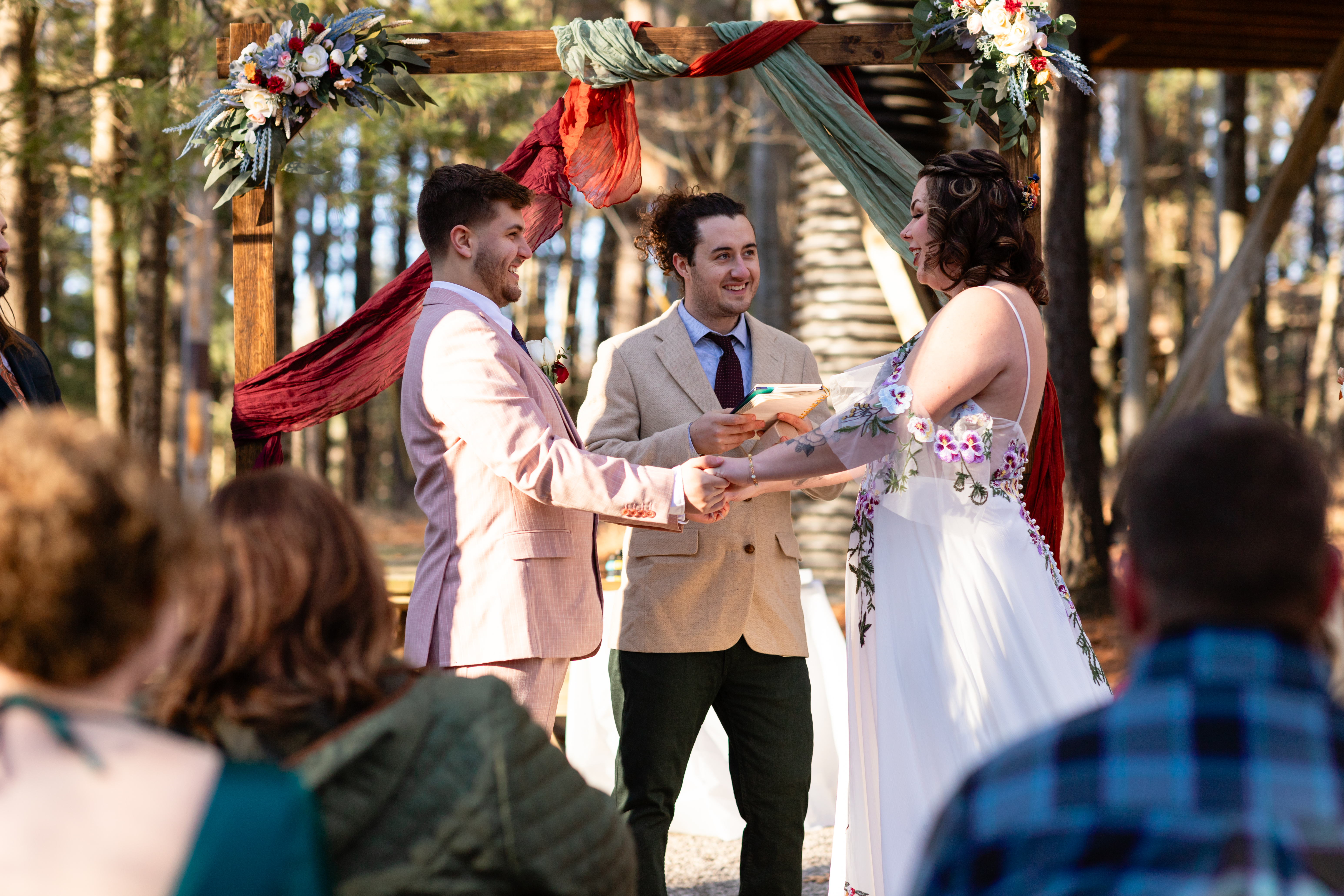 a man and woman holding hands