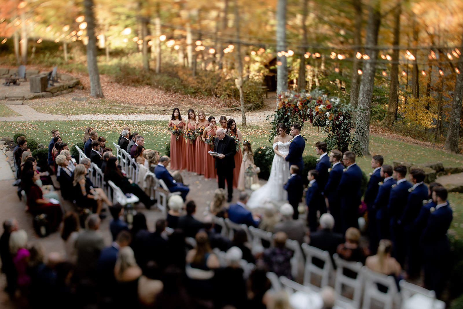 a wedding ceremony with a group of people