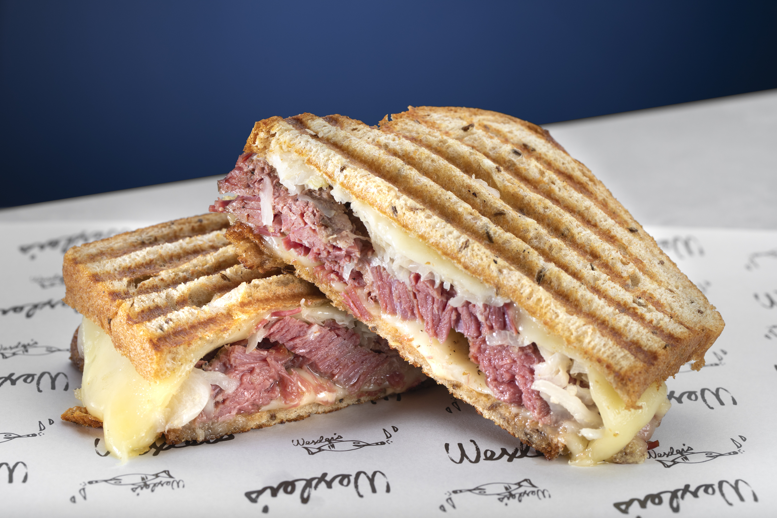 a sandwich cut in half on a plate