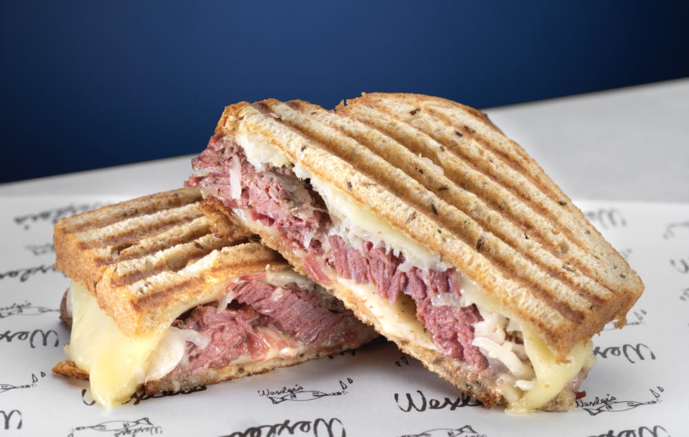 a close up of a sandwich on a plate