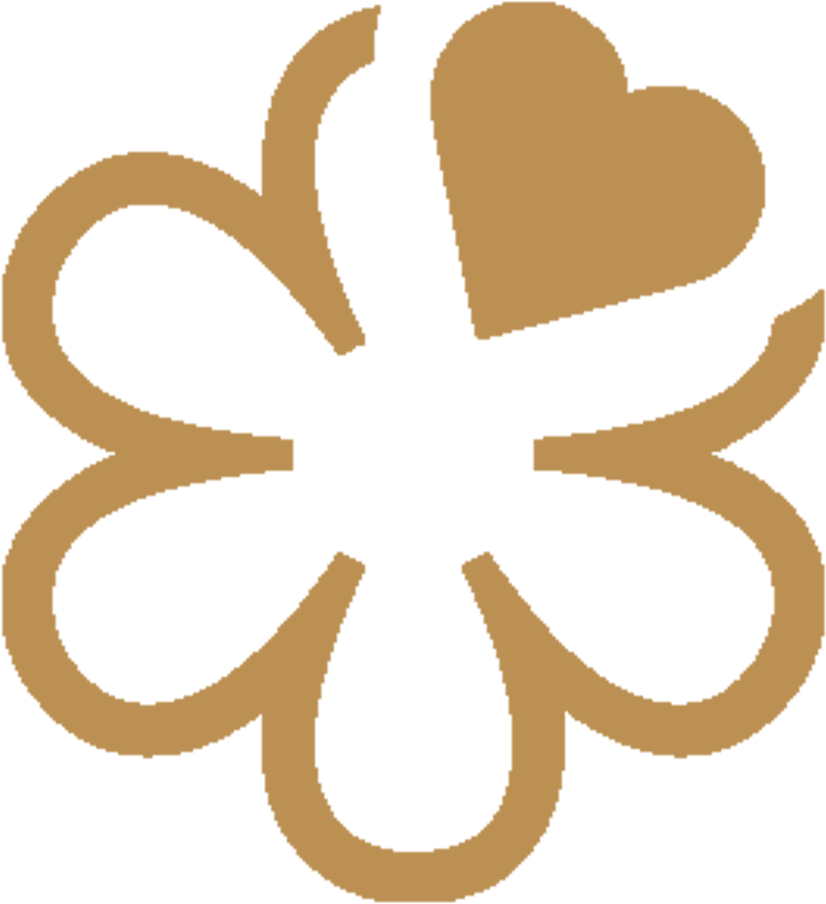 icon of a flower with a small heart icon on the top right corner