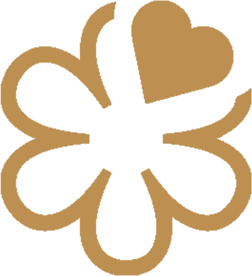 icon of a flower with a small heart icon on the top right corner