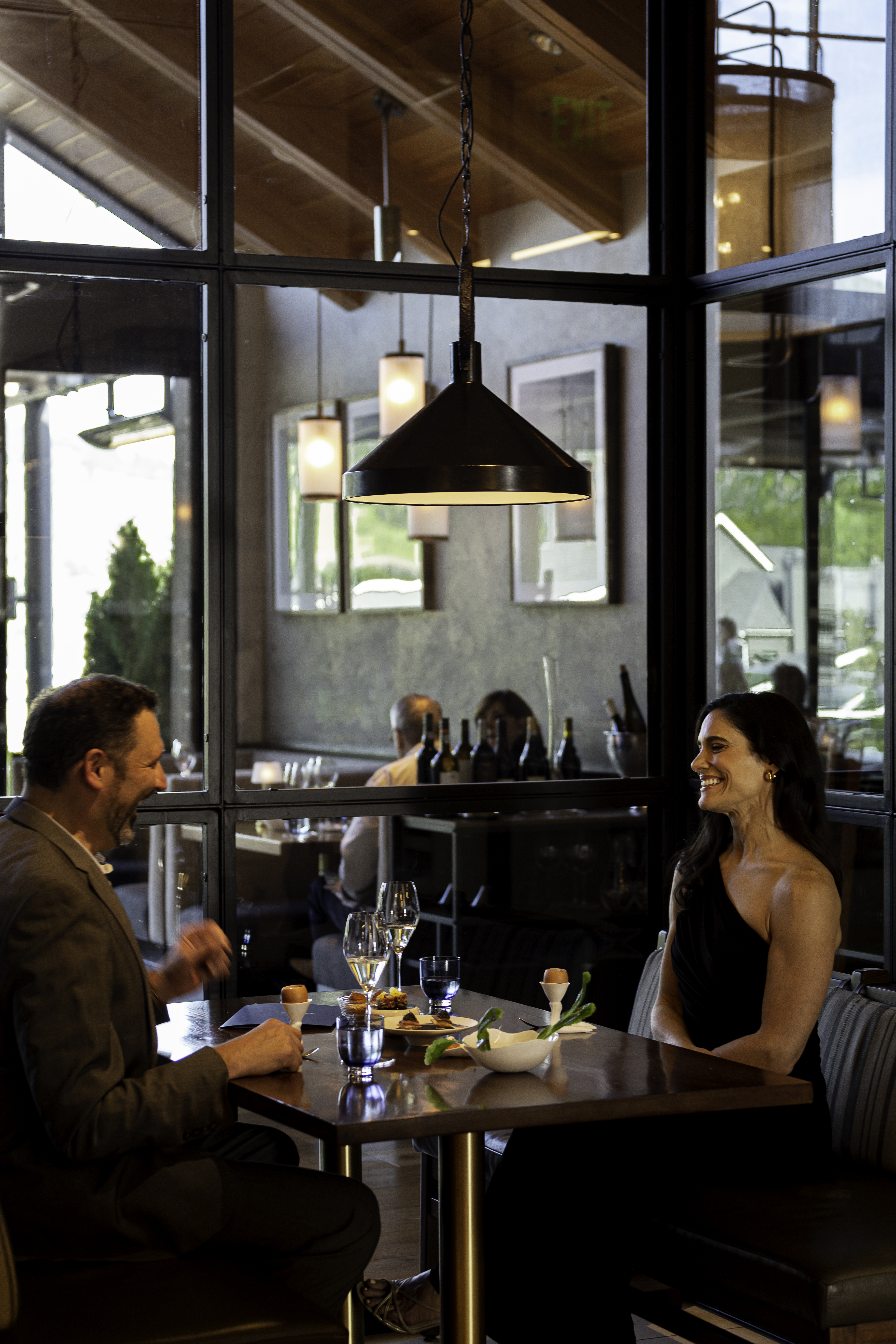 couple sitting in restaurant
