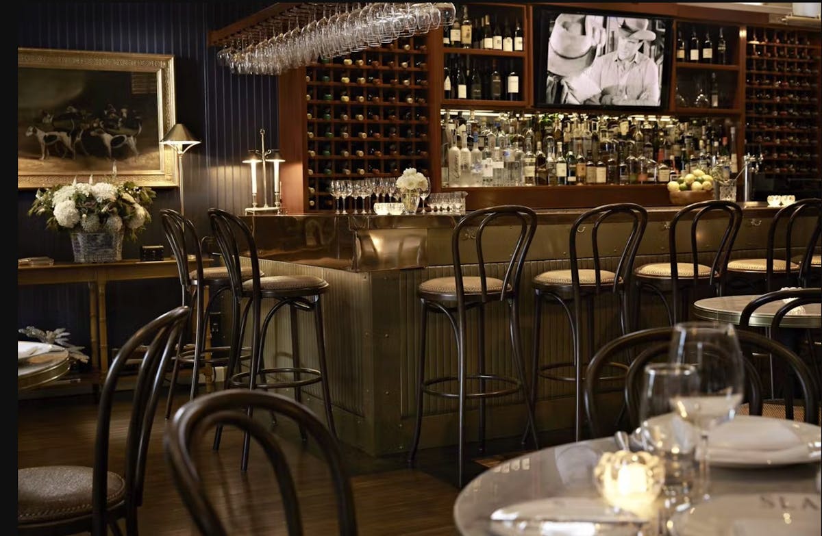 a dining table in a restaurant