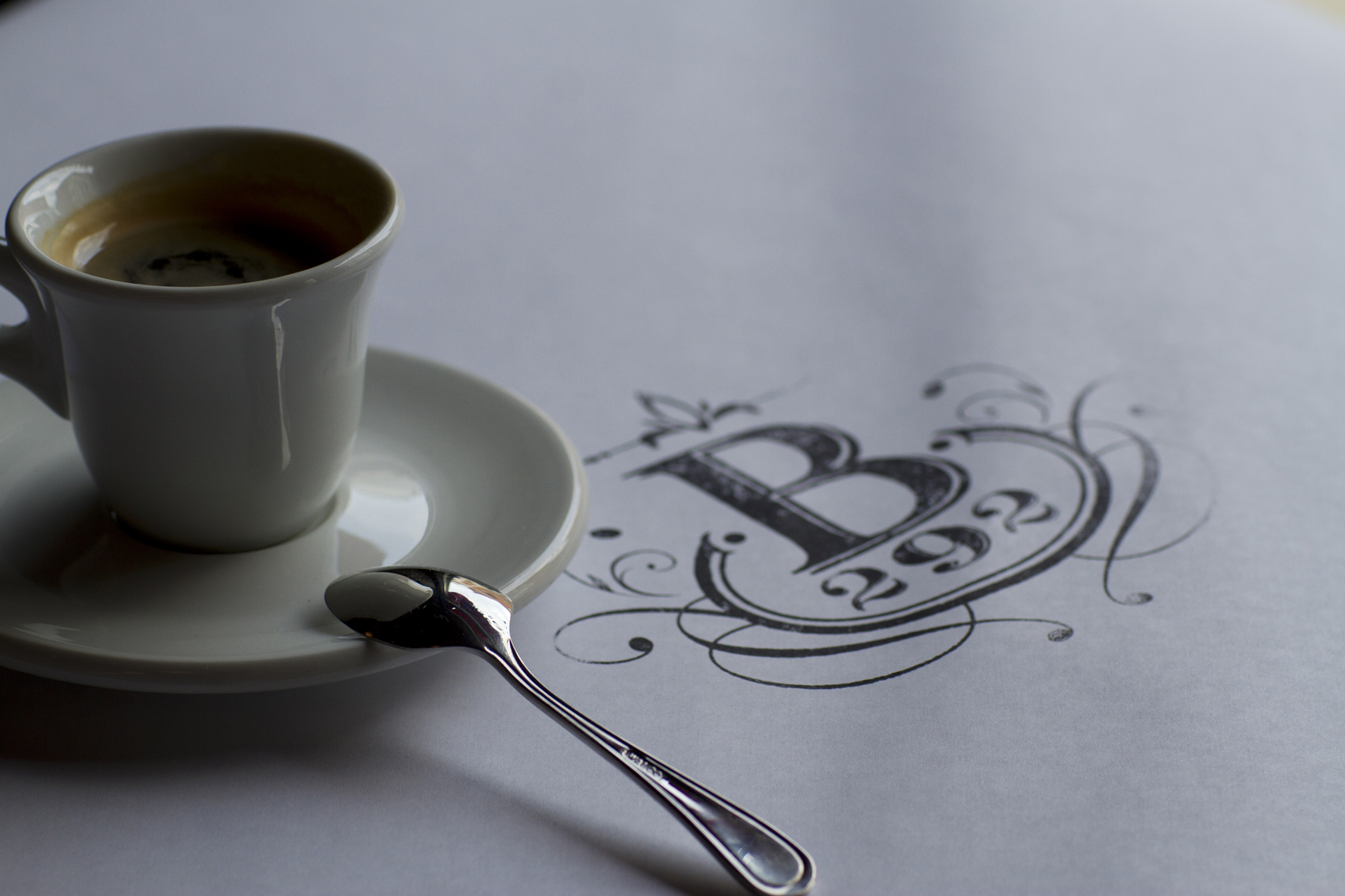 a cup of coffee on a table