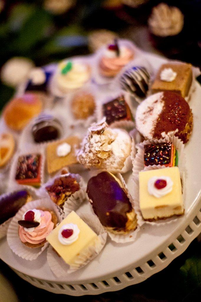 a close up of a mini pastries