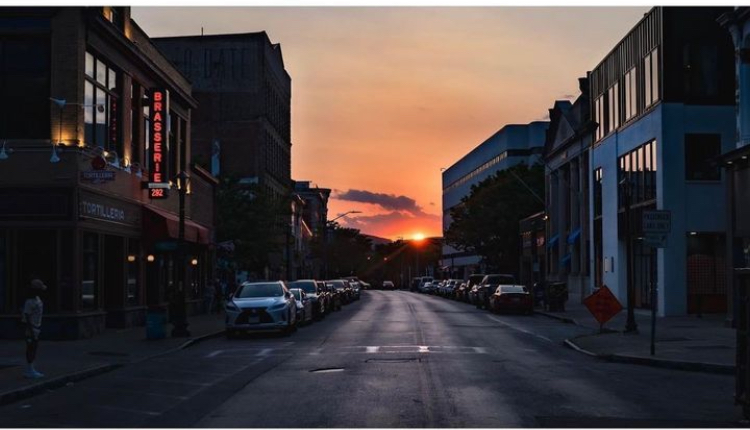 picture of main street sunset