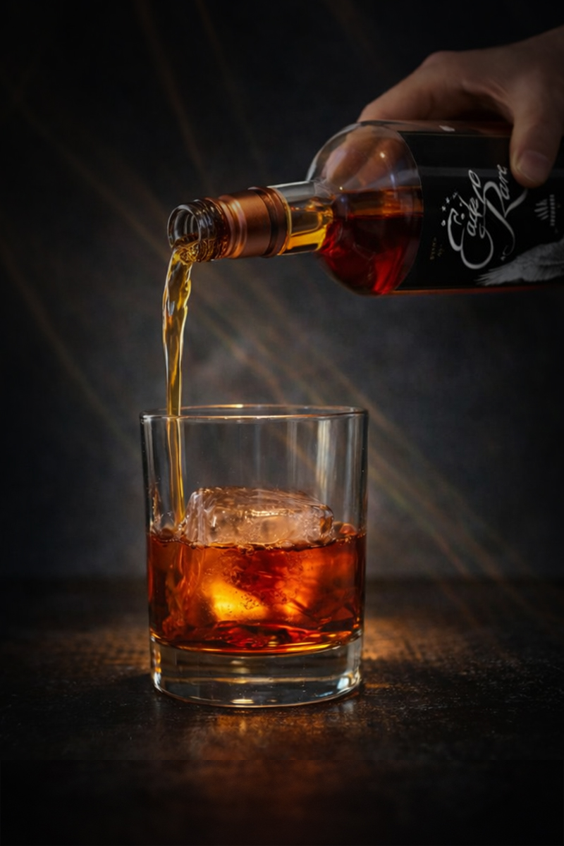 a hand pouring a glass of alcohol into a glass