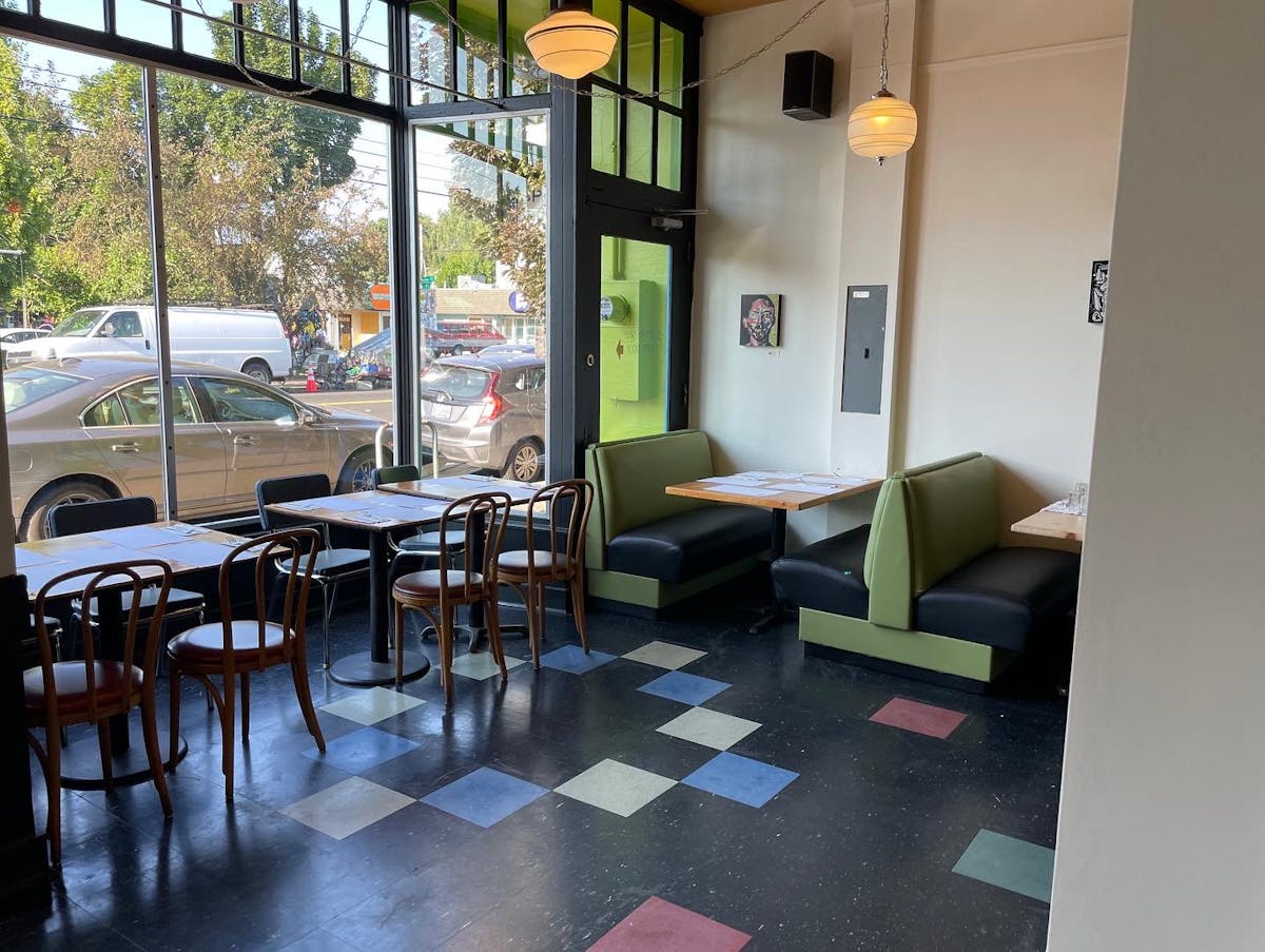 a room filled with furniture and a table