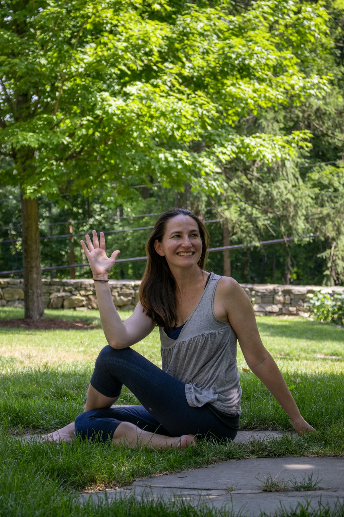 a person sitting in a park
