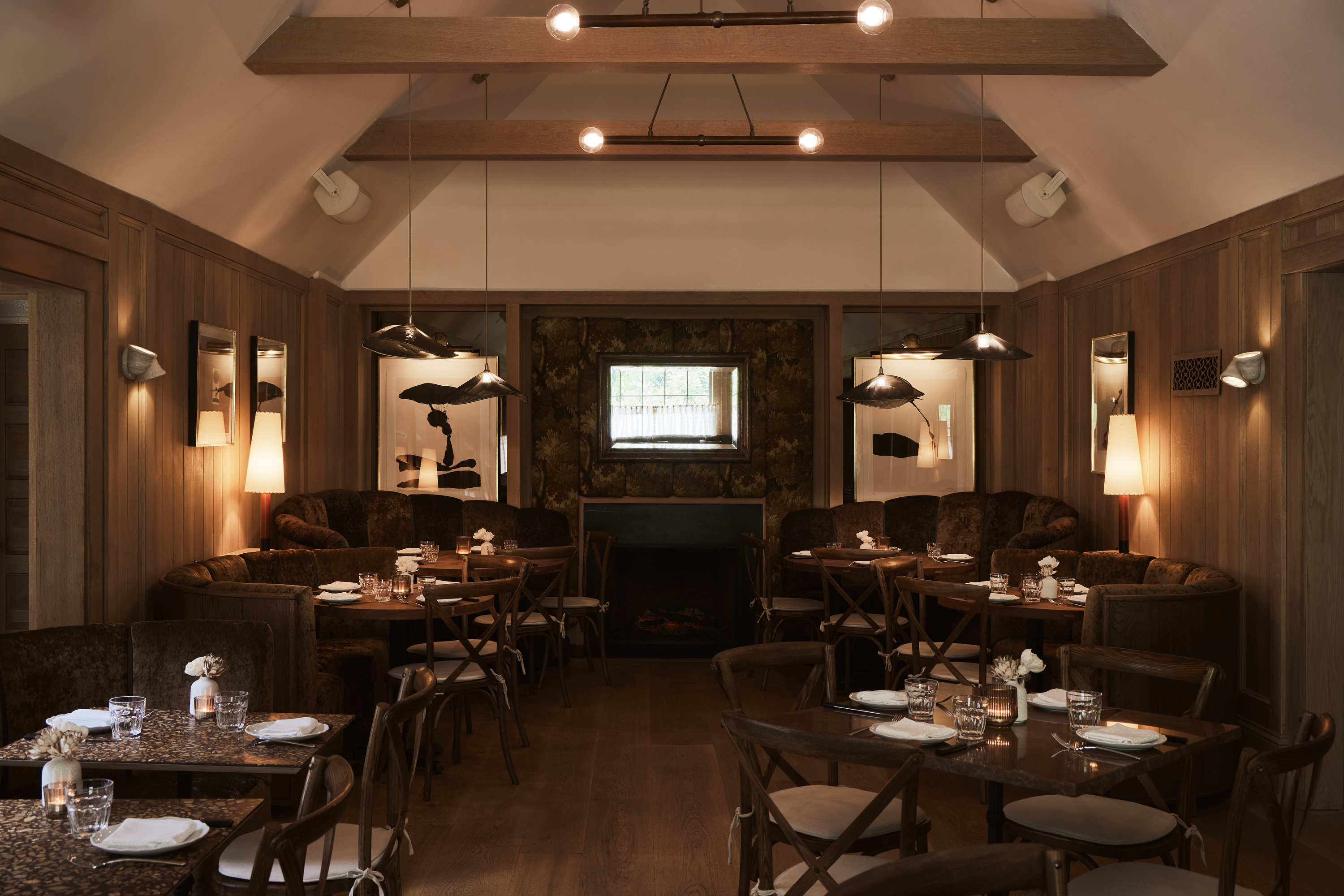 a room filled with furniture and a dining table