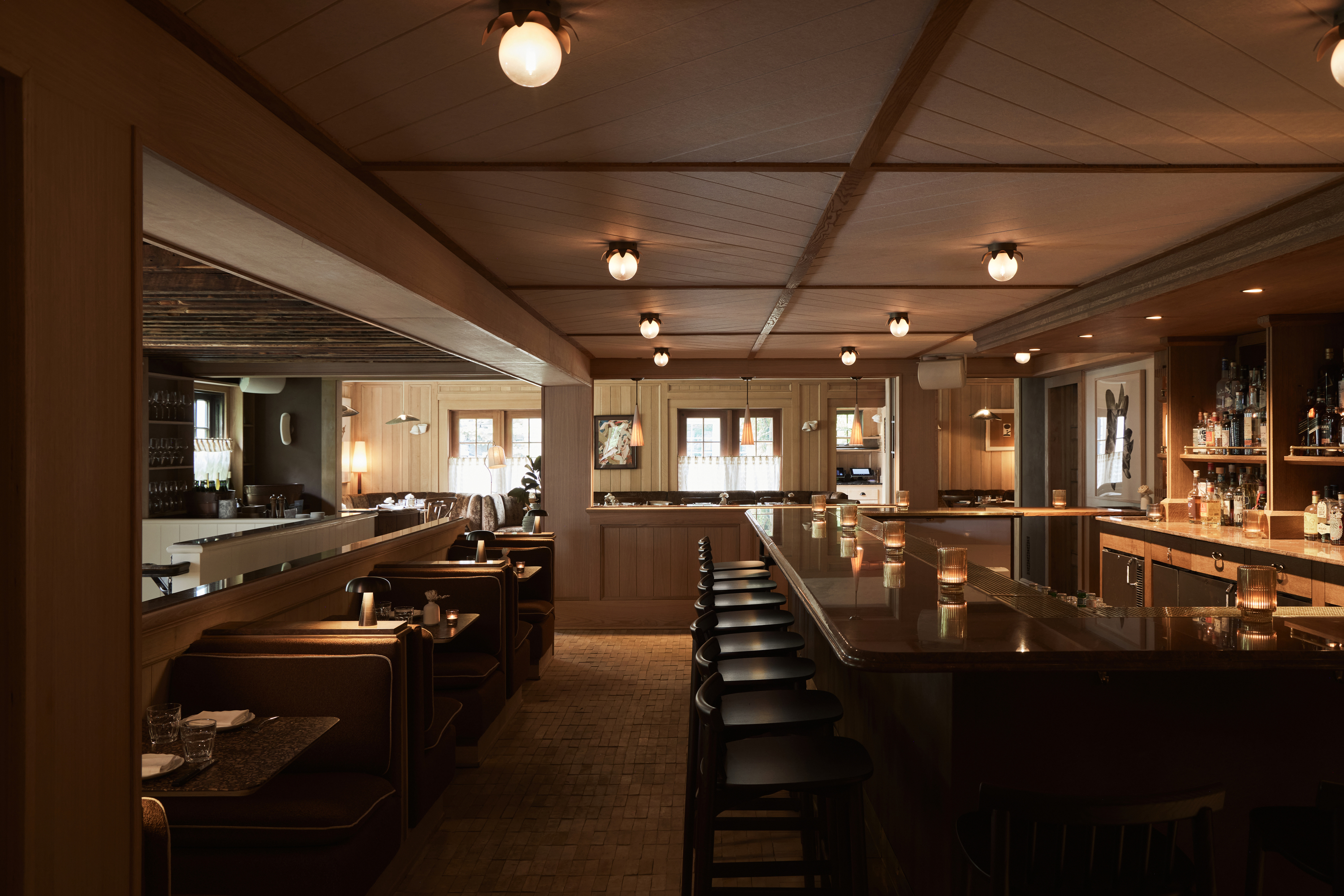 a long table in a room