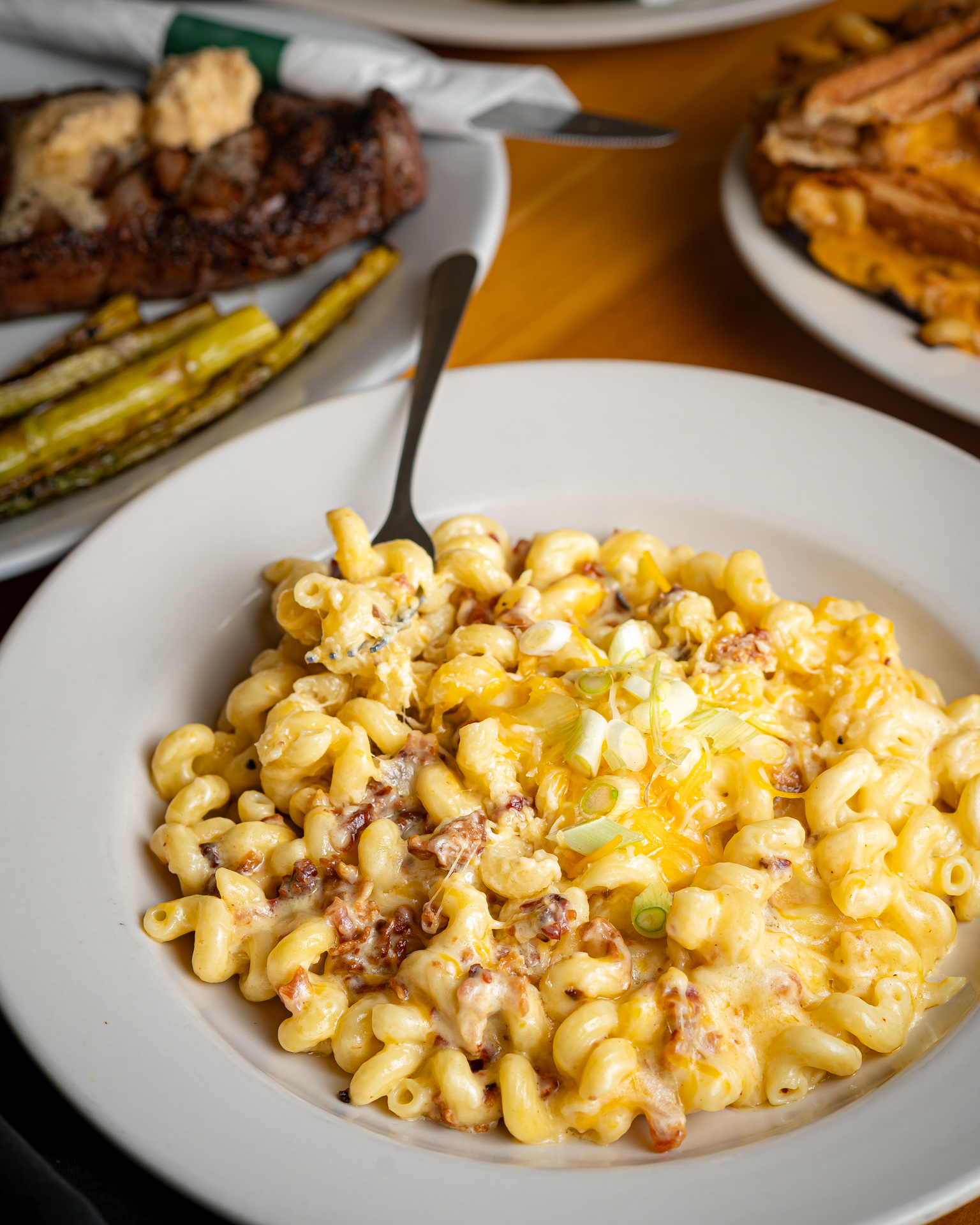 a plate full of food