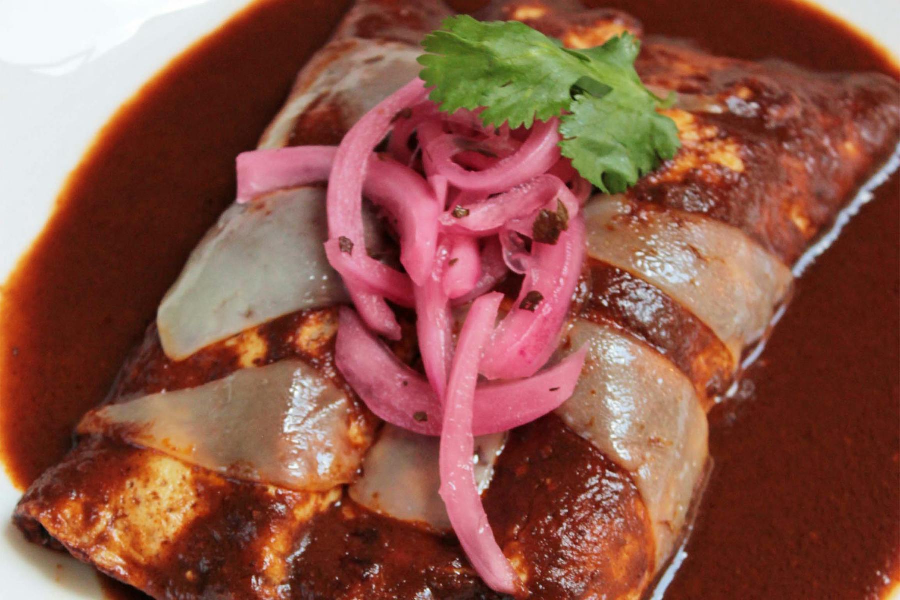 a close up of food on a plate