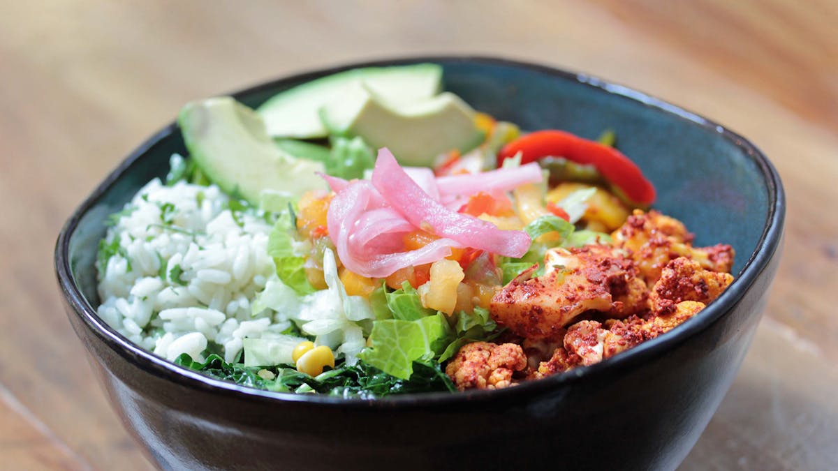 a bowl of food on a plate