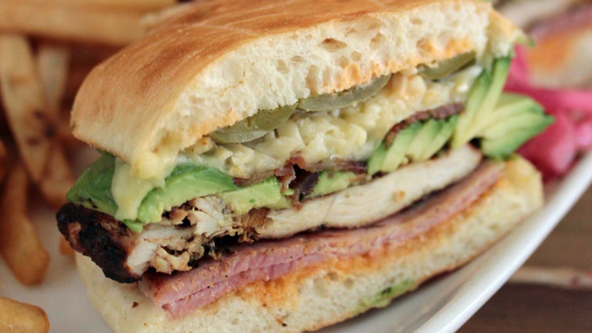 a sandwich cut in half