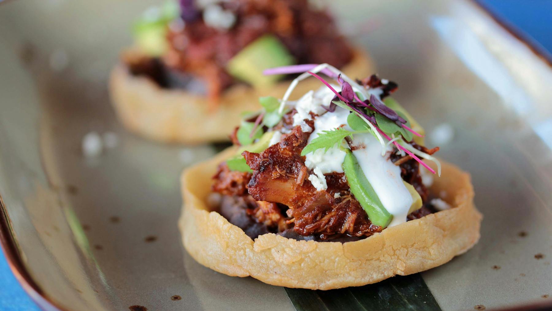 a close up of food on a plate