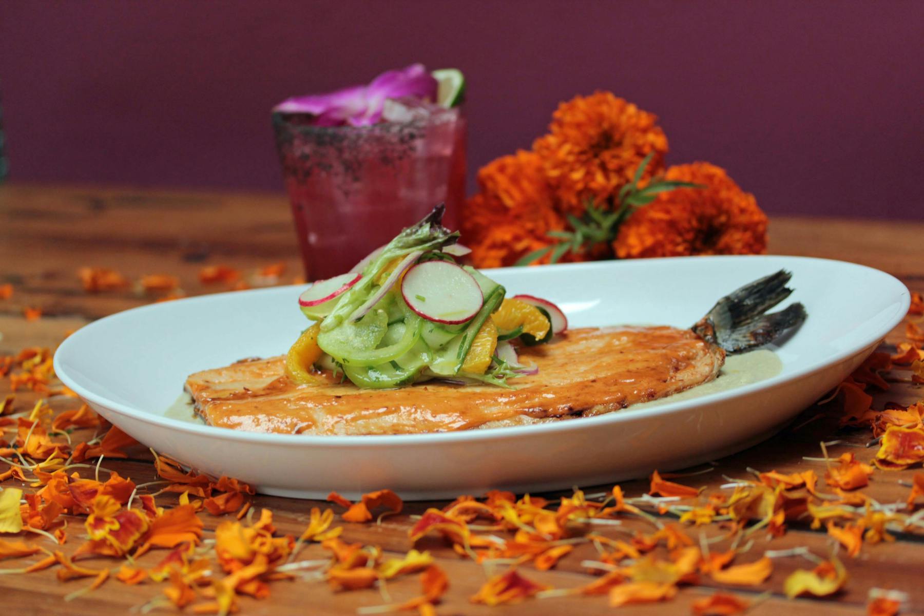 a plate of food on a table