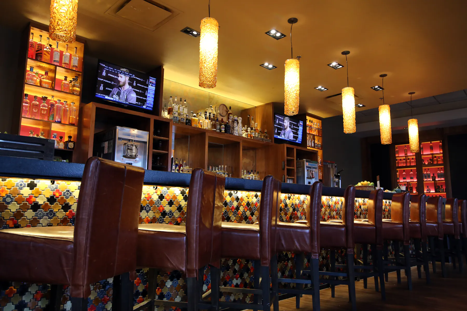 dining booths at Rosa Mexicano in Boston, MA