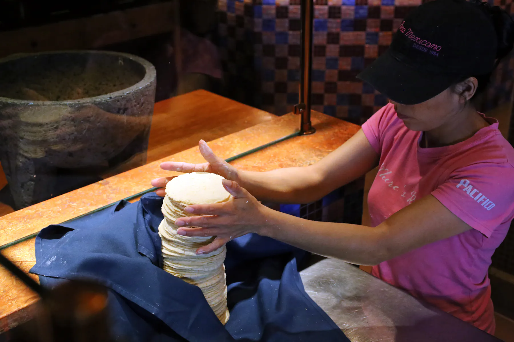 tortillas being made by hand