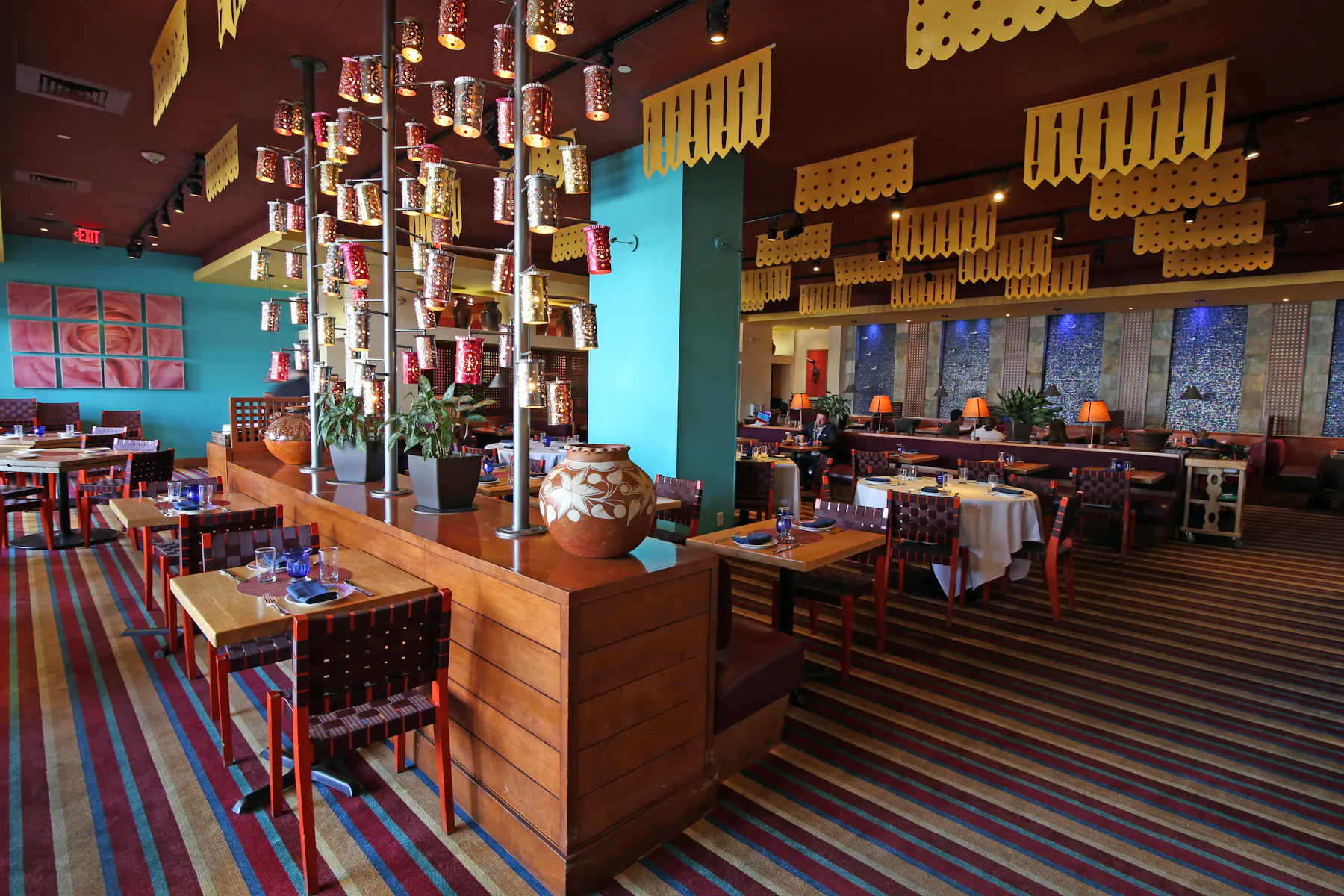 dining room with Mexican traditional lanterns