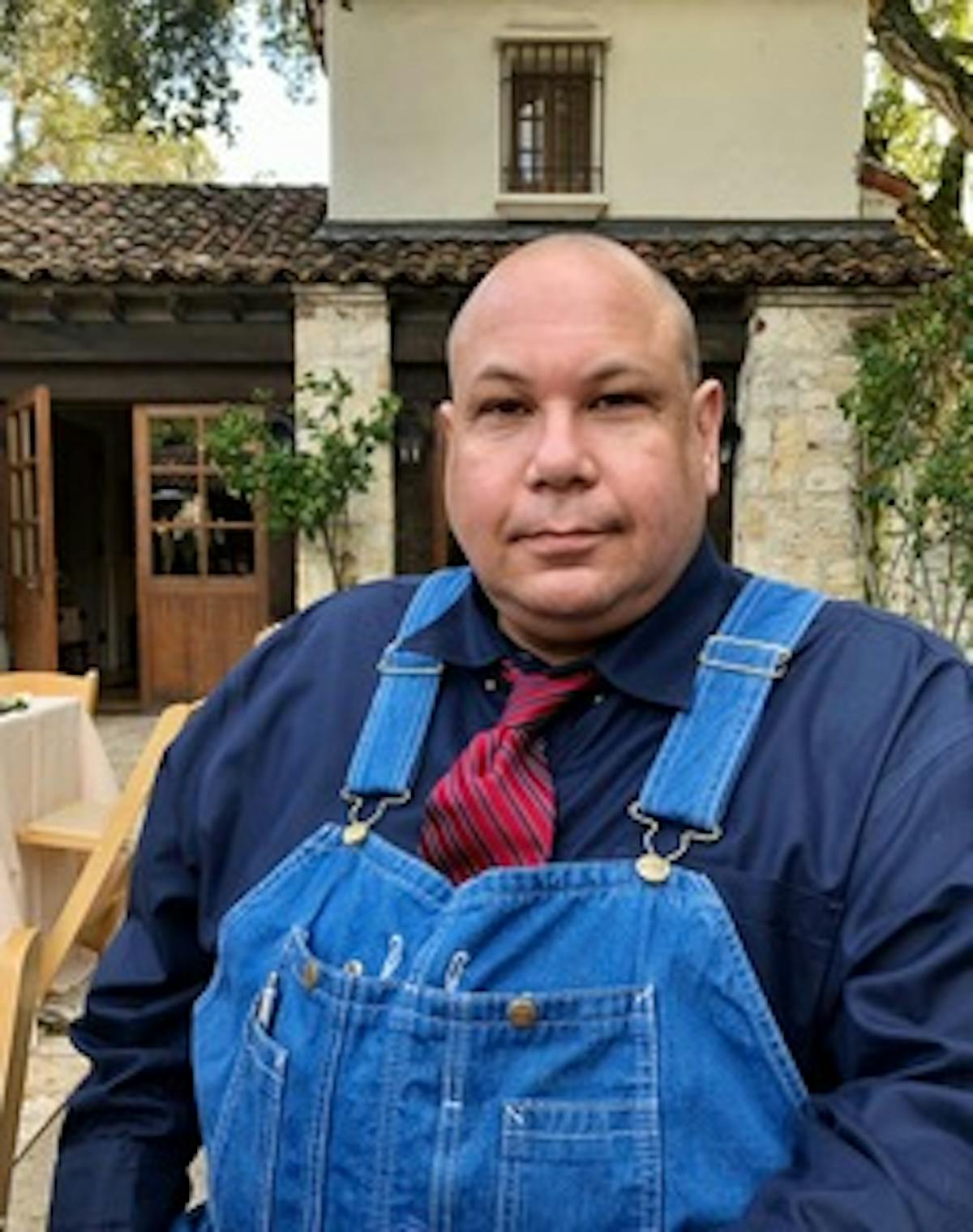 Jeffrey Stout in a blue shirt