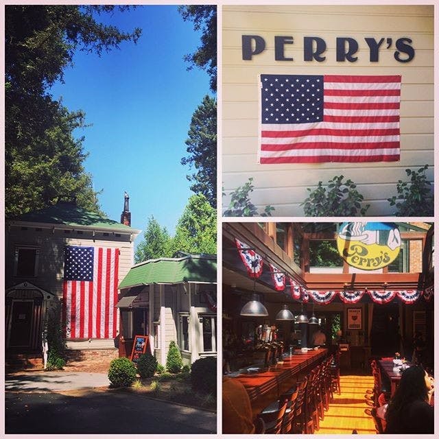 image of perrys larkspur decorated for july 4th