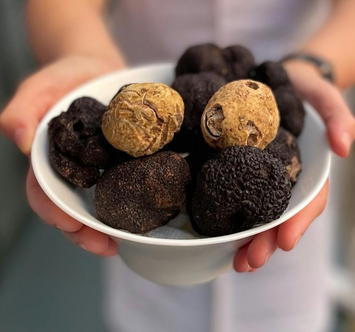 a close up of truffles