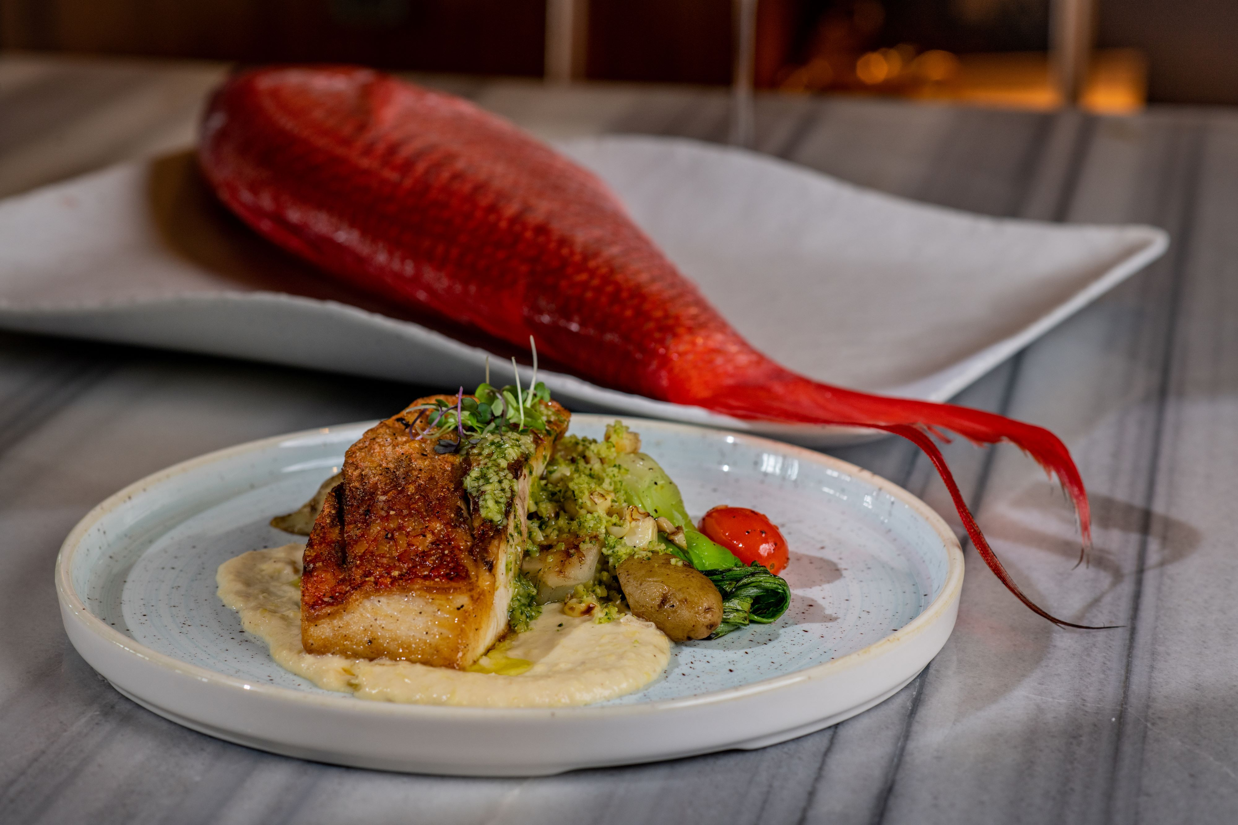a plate of food on a table