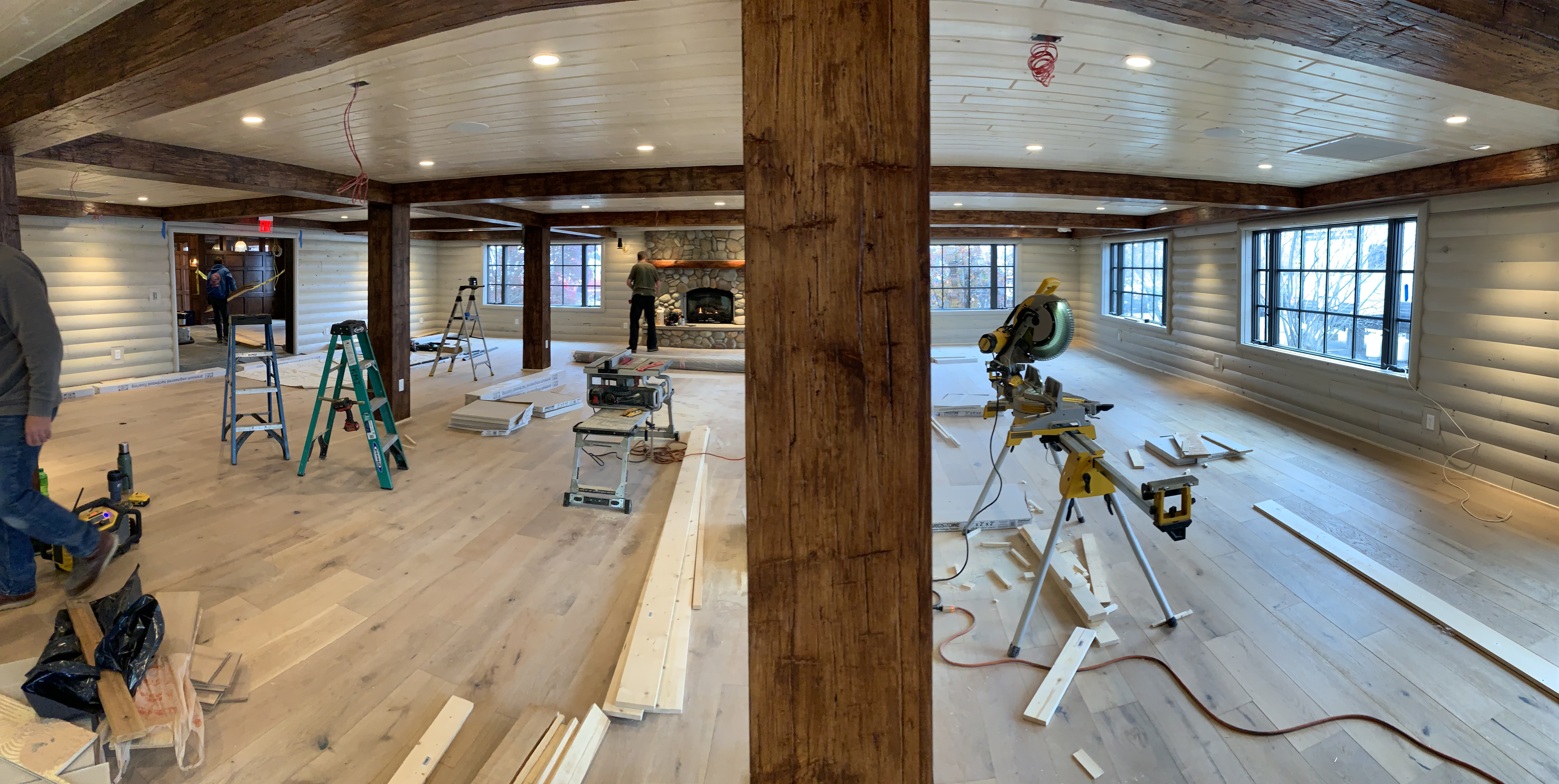 a room with a wooden floor