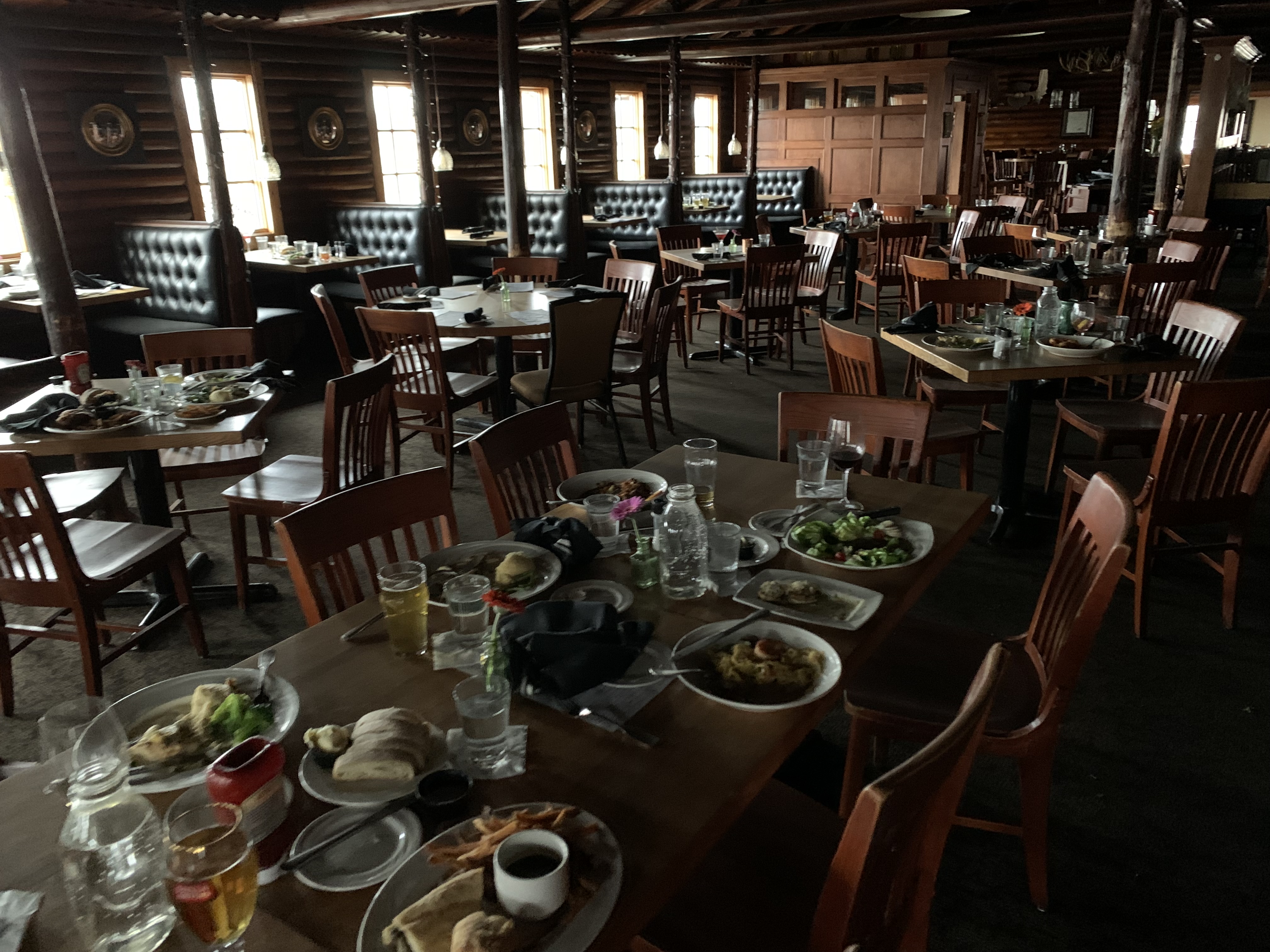 a dining table in a restaurant