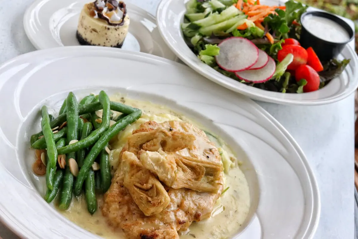 a plate of food on a table