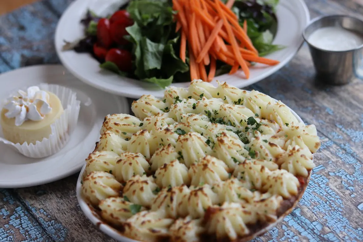 a plate of food on a table