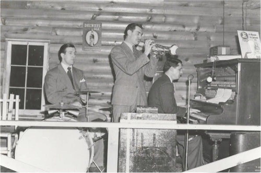 a band performing on stage