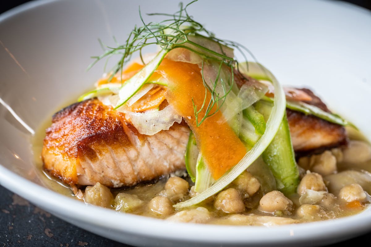 salmon with beans
