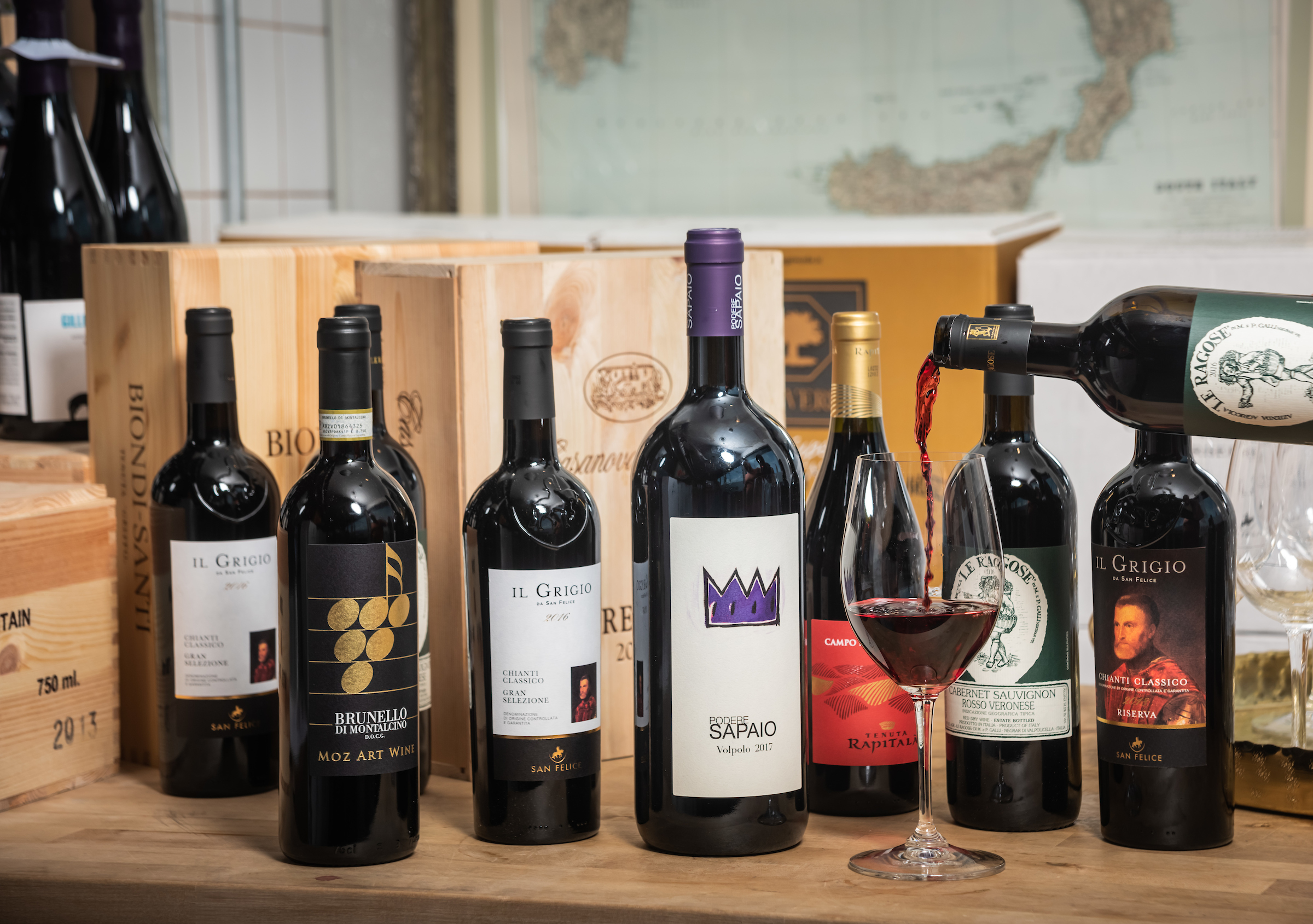 a picture of red italian wine