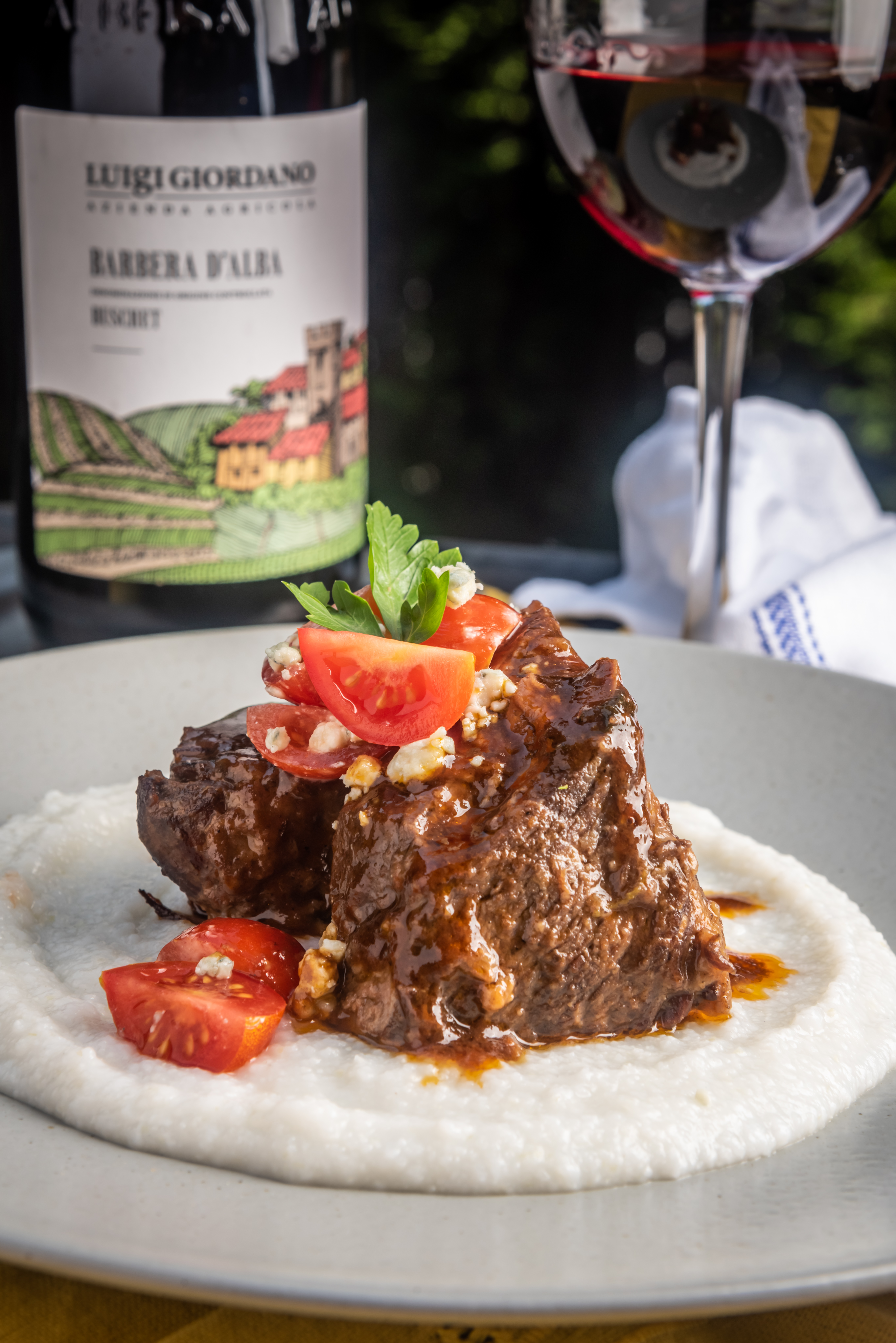 a close up of a plate of food on a table