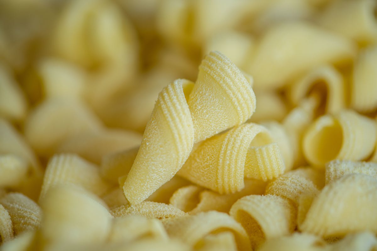 close up of homemade pasta