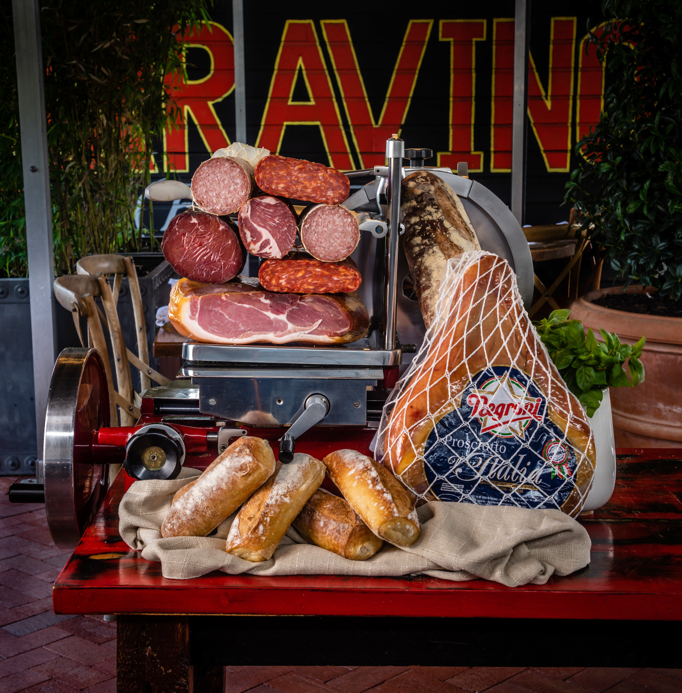 stack of italian meat