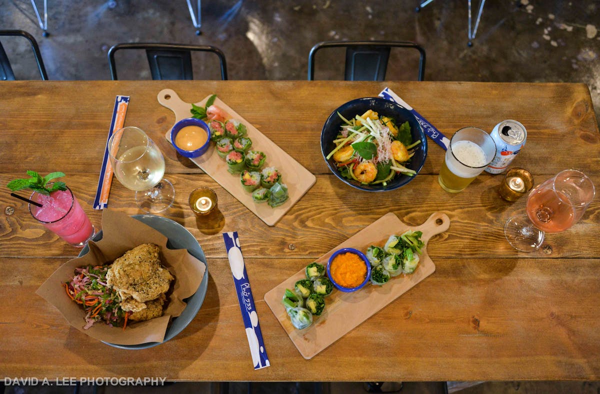 food on a wooden table