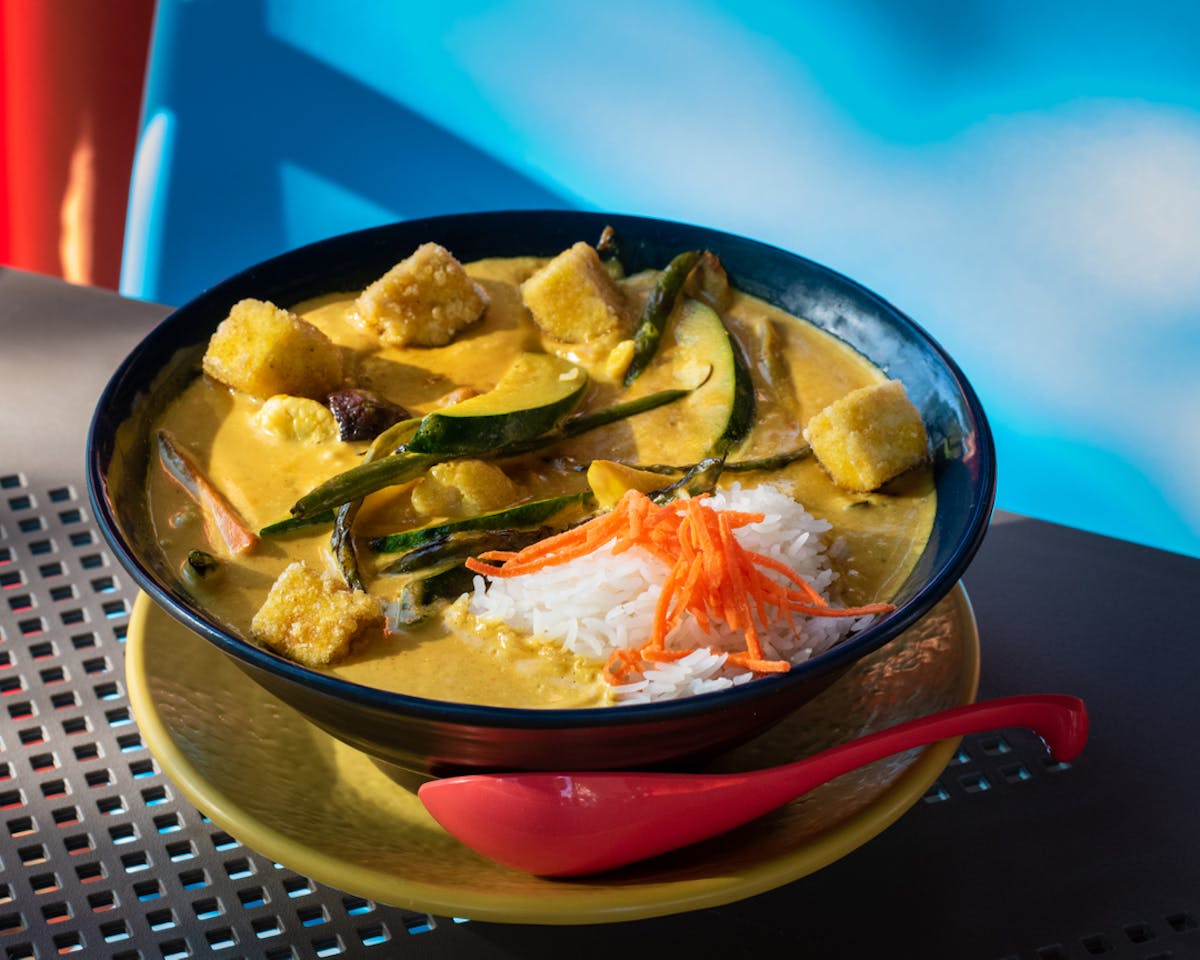 a bowl of food on a table